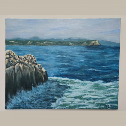 Acantilados de la costa asturiana vistos desde La Covallonga, en el faro de San Xuan