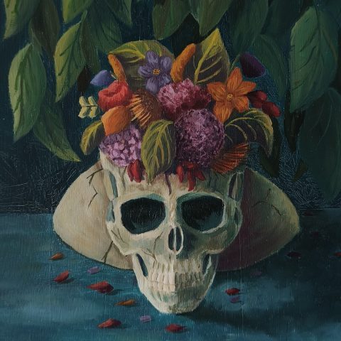 Jarrón craneal (Vanitas)